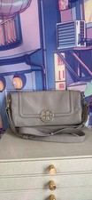 Tory Burch Beige Logo Crossbody Bag Gold Hard...