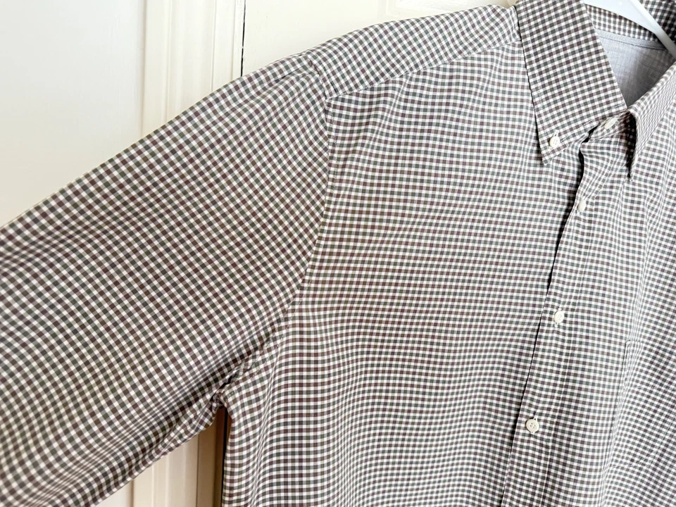Camisa Oxford Brunello Cucinelli XL Cuadros Guinga 17x35 Italiana Lujo Impecable Foto 4 de 4