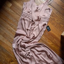 Express size M evening dress floor length taupe NWT