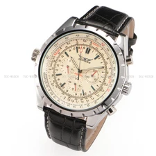 Mechanical Jaragar Analogue Leather Wrist Watch Autometic Luxury Month Day Date