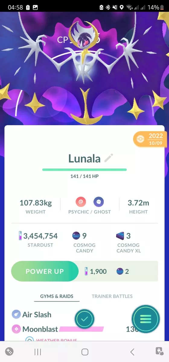 Lunala ( Cosmog Evolution ) Pokemon Trade Go