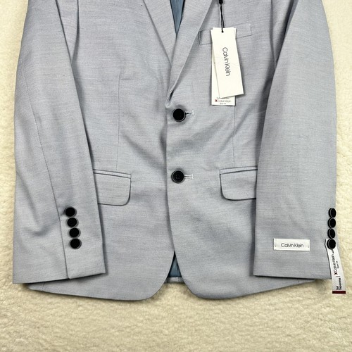 Calvin Klein Boys Twill Blazer Jacket Misty Rain Size 12 - Picture 7 of 13