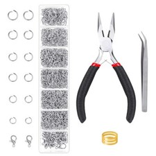 1500 Pcs Jump Rings Repair Kit with Lobster Clasp for Jewelry Making Bracelet