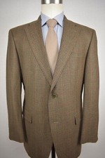 Austin Reed London Brown Houndstooth Check Wool Two Button Sport Coat Size: 42R