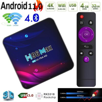 Smart TV Box Android 4K HD Wifi Bluetooth Receiver Media Player USB Set Top Box