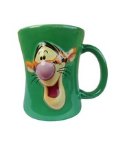 Disney Store Tigger Time 3D Coffee Tea Mug Cup Winnie The Pooh Green Pink Inside
