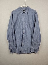 Banana Republic Soft Wash Slim Fit 100 Cotton Blue LS Button Up Shirt Men's XL