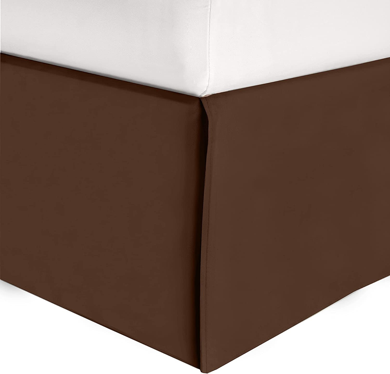 1-Piece Solid Bed Skirt, 1500 Thread Count Egyptian Quality, Minimalist Design w