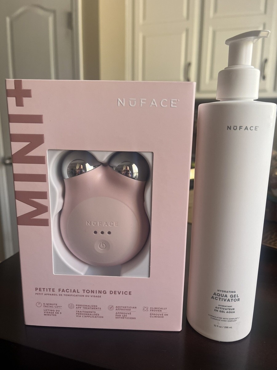 NuFACE Mini+ Facial Toning Device Kit plus 10oz Aqua Gel Activator