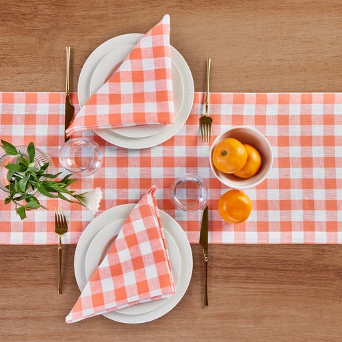 Solino Home 100% Pure Linen Tablecloth for Fall Kitchen Dining - Morgan Check - Picture 34 of 35