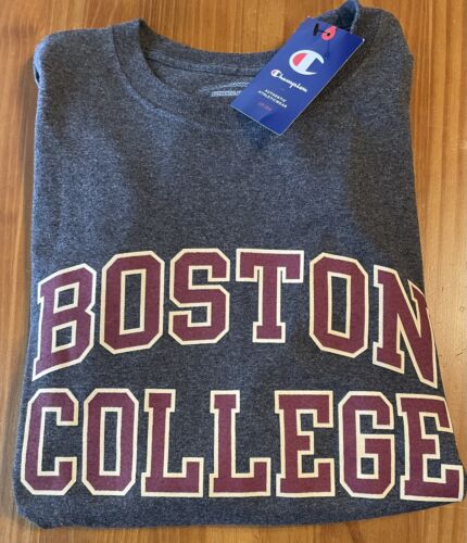 BOSTON COLLEGE Men's SZ M Grey Champion Graphic Print Long Sleeve T-shirt NEW