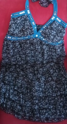 Neu Top Dea Divina Neckolder Kleid Sommerkleid Rose' Gr. 38 40 42