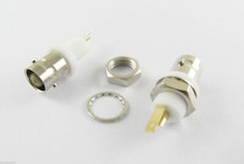 10pcs BNC Female Nut Bulkhead Solder On Panel Mount Insulated Sleve RF Connector
