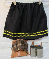 New Native American Seminole Girl Handmade Ribbon Rickrack Skirt Black Sz Large