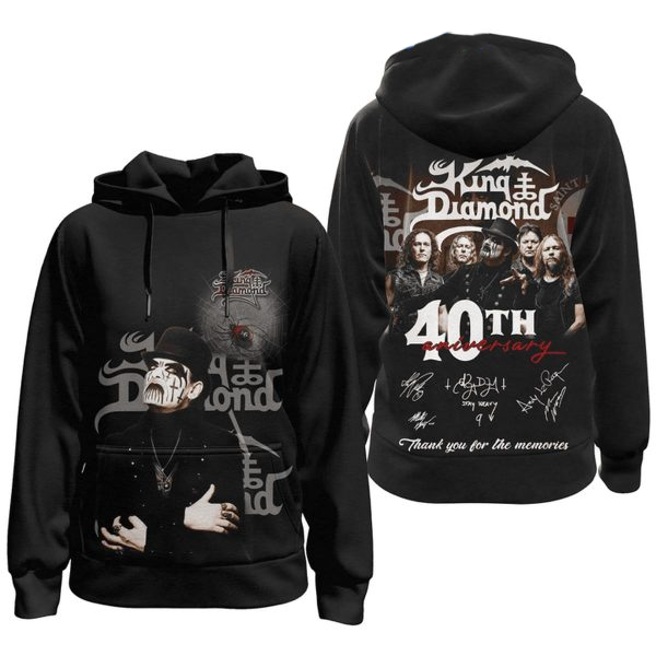 3d hoodie, King Of Diamond 40th Anniversary Thank You For The Memories Hoodie