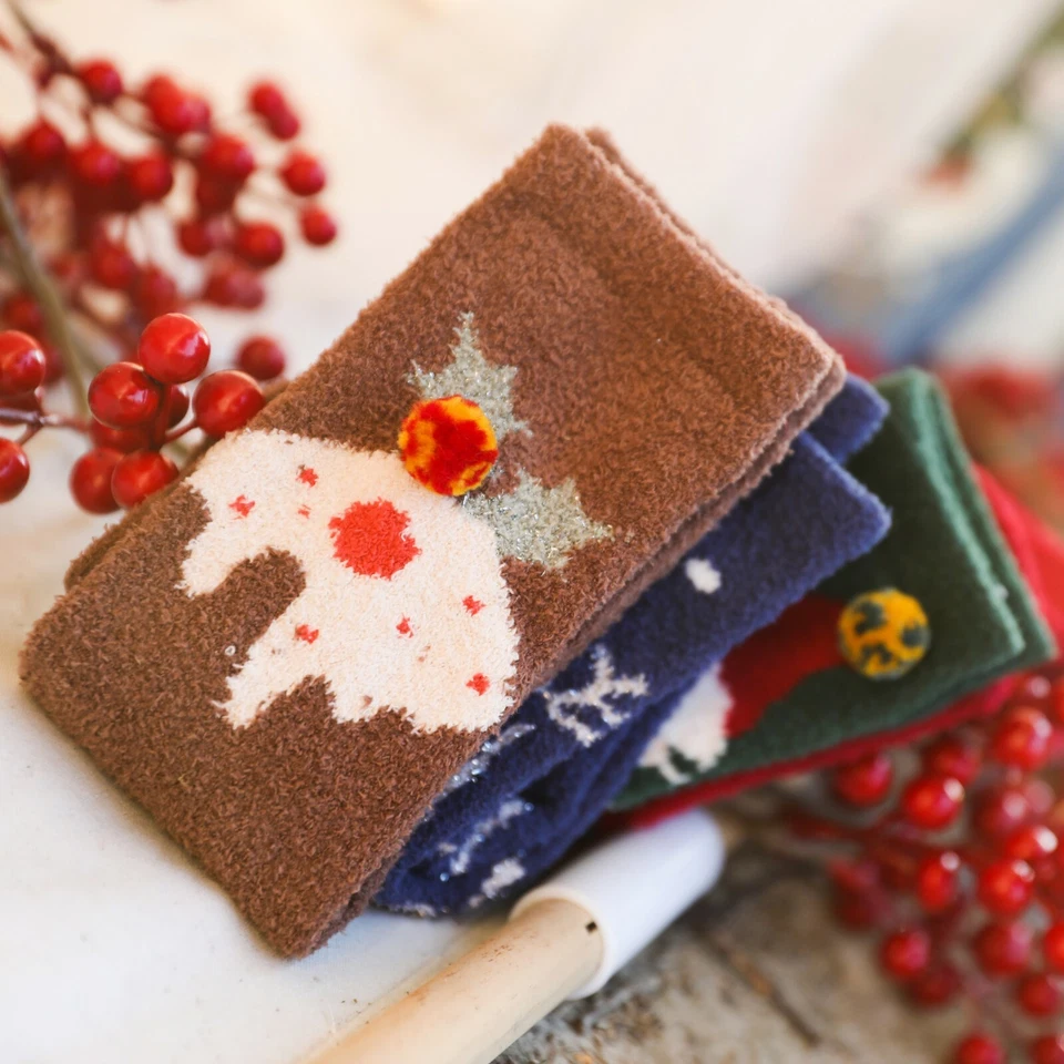 Lote de 4 pares de calcetines de Navidad suaves cálidos para invierno regalo de Navidad EE. UU. Foto 4 de 4