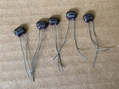 5 NOS Vintage 10 pf 500v Silver Mica Capacitors .00001 uf CDE Cornell (Qty)