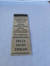 Rare & Vintage 1941 Delta Sigma Epsilon Lamdba Chptr Conclave Matchbook Cover k1