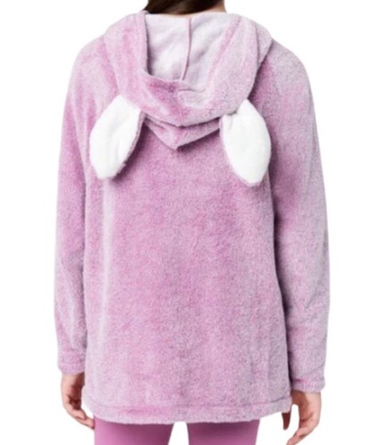 Justice Girls Pajamas Mauve Size 14 Plush Hood Top Pants Stuff Toy 2 Piece Set - Picture 6 of 13