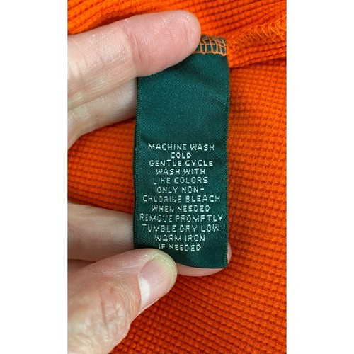 Lauren Active by Ralph Lauren Girls Size L Orange Thermal Collared Henley Top - Picture 5 of 8