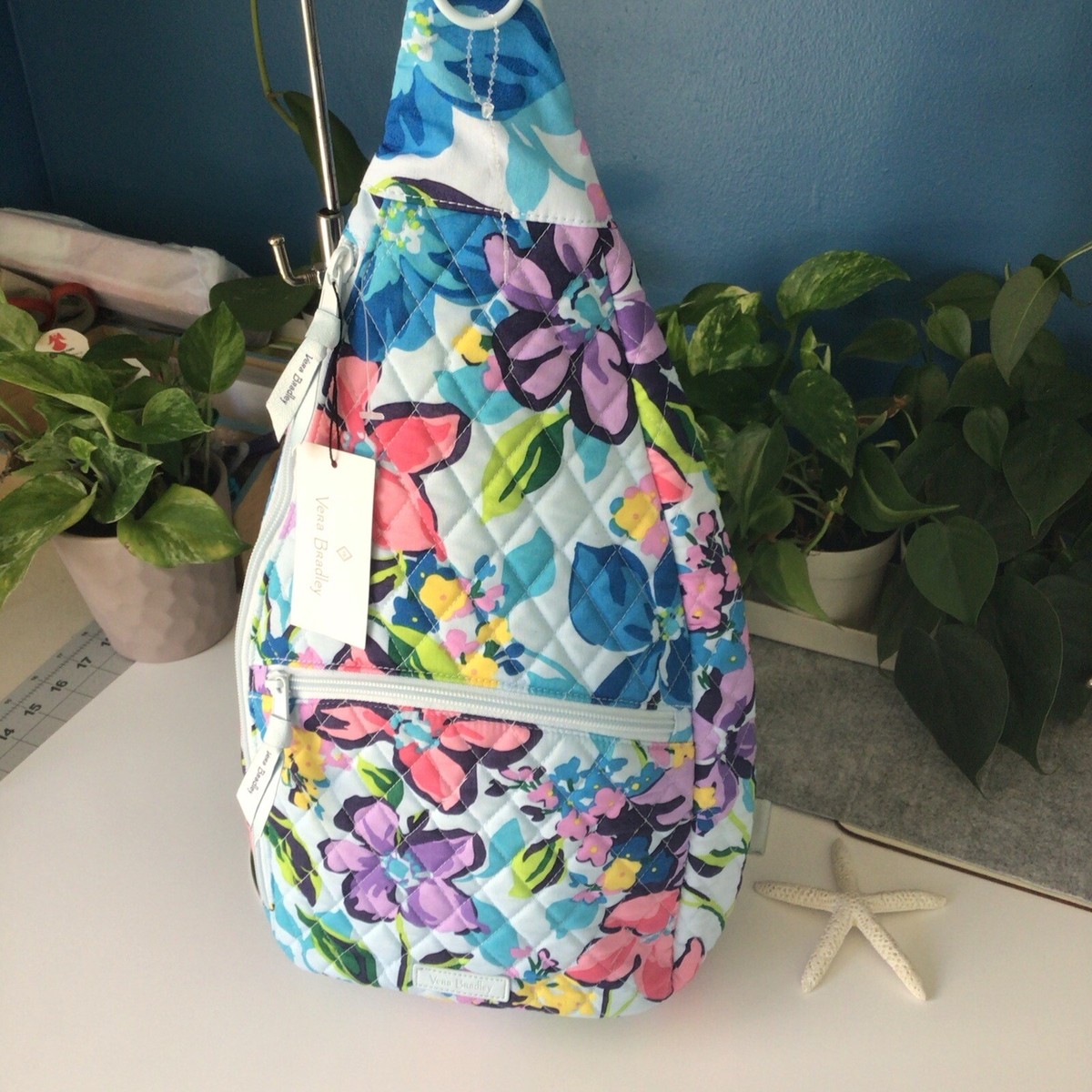 Vera Bradley Backpack Essential Sling NWOT  Marian Floral VHTF Vera Bradley Essential Sling Backpack Marian Floral | eBay main image 2
