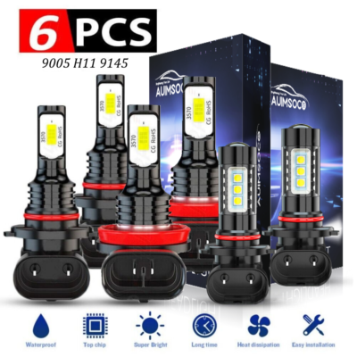 LED Headlight+Fog Bulb 8000K For Subaru Impreza WRX STI Limited