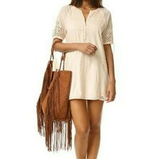 New Tularosa Bobbie Tunic In Natural Size S women's embroidered boho stle summer