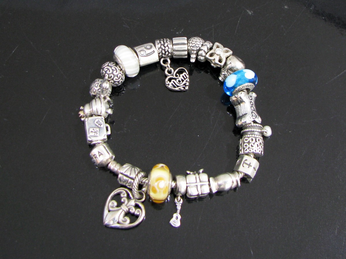 PANDORA STERLING SILVER 22 CHARM BRACELET | eBay