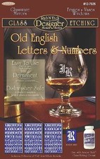 Armour RUB 'N' ETCH Old English Letters Numbers, 3 Stencils, 12-7026