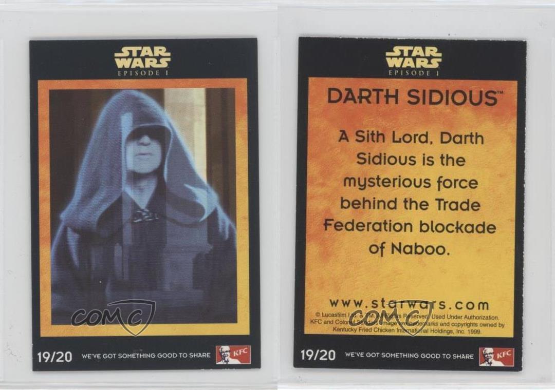 1999 KFC Star Wars Episode 1 UK Darth Sidious #19 g6p - Picture 3 of 3