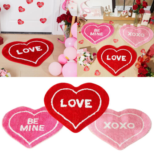 Valentine's Day Heart Shaped Carpet Door Mat Welcome Carpet Bathroom Decoration