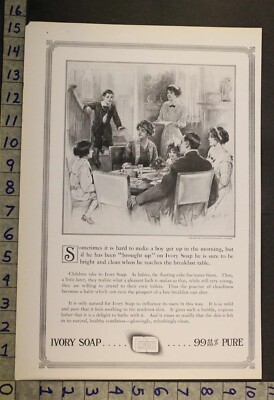 1913 IVORY SOAP BREAKFAST FAMILY GRAEF ARTIST BAR HOUSEHOLD HOME DECOR AD 23970*