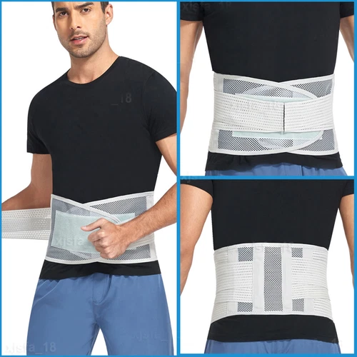 Back Support Brace Lower Back Pain with 4 Stays Belt Relief Breathable Air Mesh - Picture 26 of 28