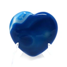 Blue Agate Stone Heart #525 - 40mm or 1.5" - Valentines Day  Love Pocket Stone