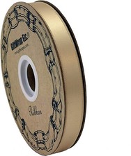 Gold Satin Fabric Wedding Ribbon - 5/8" x 100 Yards, Fall, Christmas, DIY