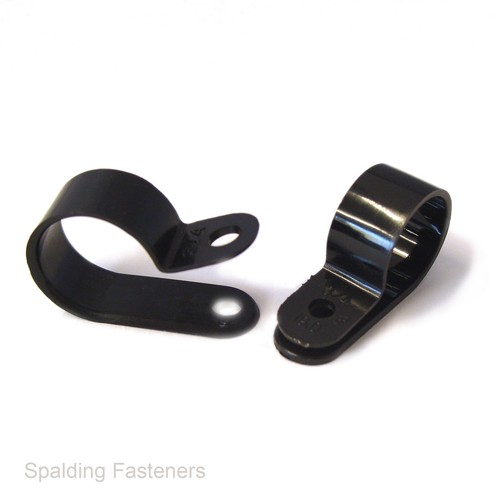 Metric / Imperial Black Nylon Mounting P Clips 1/8" (3.2mm) To 1 1/8
