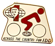 Kiwanis Inter. "Riding Across The Country For IDD" Disabilities Lapel Pin