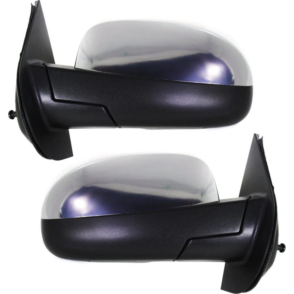Left & Right Brushed Chrome Heated Power Mirror Set For 2007-2014 Suburban Yukon - Image 2 of 4