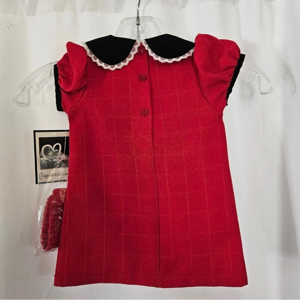 Expressions~Vintage~Red pleated dress~6/9 months~Headband~Valentines Day NWT - Image 4 of 4