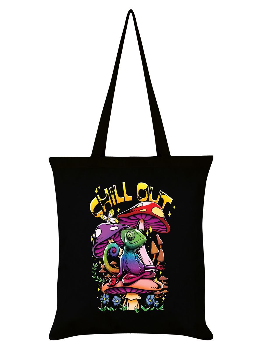 Tote Bag Chill Out Chameleon Black 38x42cm