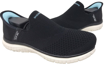 Skechers Women's Slip-Ins Virtue Sleek Walking Shoes Black/ White Size:8 170P