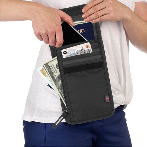 RFID Blocking Money Pouch Travel Passport ID Card Holder Neck Wallet BagSecurity - Picture 4 of 13