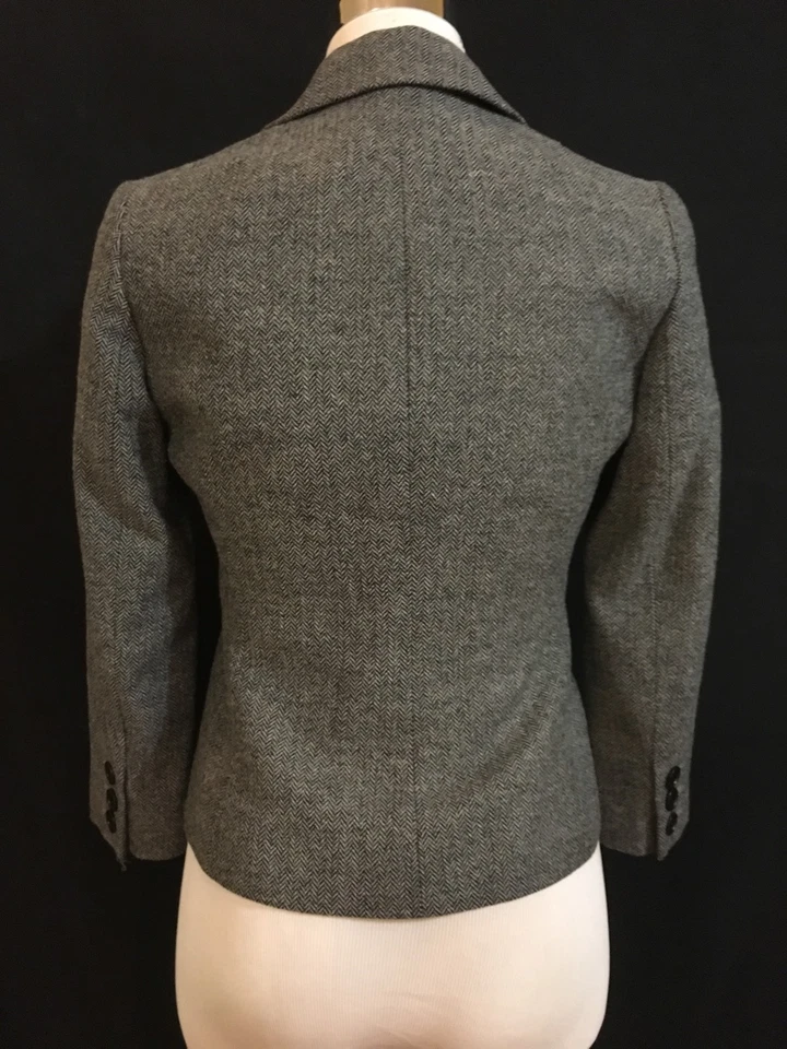 * Blazer de cuentas de mezcla de lana espiga para mujer 2 1091 NUEVO SIN ETIQUETAS LAUNDRY SHELLI SEGAL Foto 4 de 4