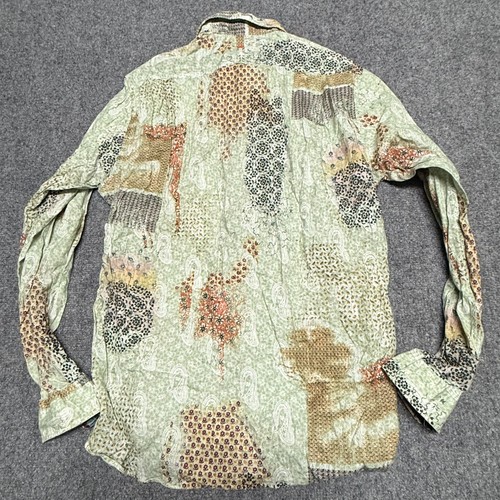 Hugo Boss Shirt Mens L Floral Paisley Patchwork Boho Abstract Hippie Festival - Picture 2 of 10