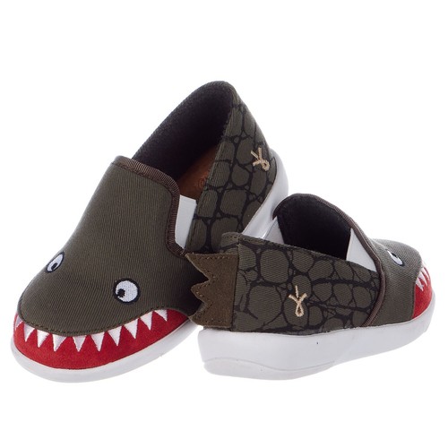 Emu Australia Crocodile Skate Canvas Sneaker - Kids K11424-KHAKI Brand New - Picture 4 of 4