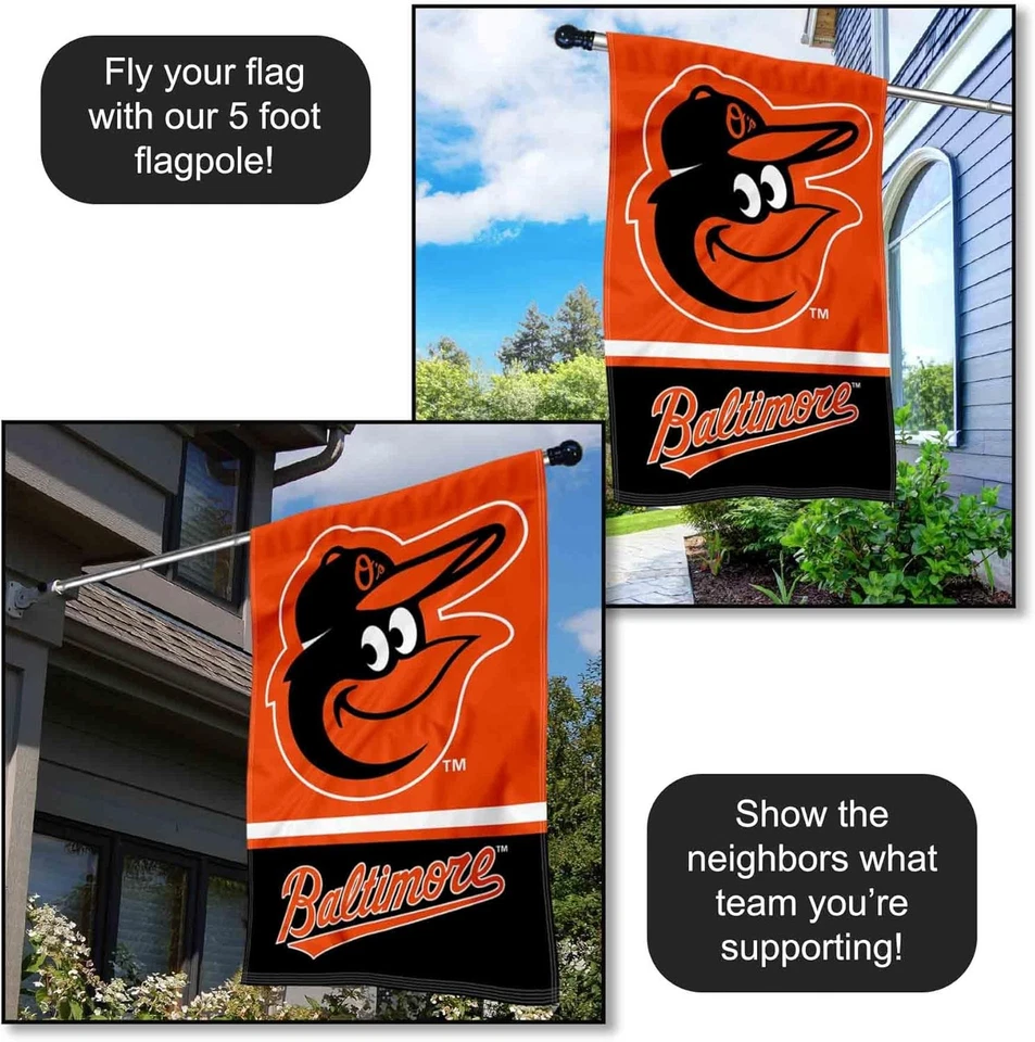 WinCraft Baltimore Orioles casa de dos lados bandera negra Foto 4 de 4
