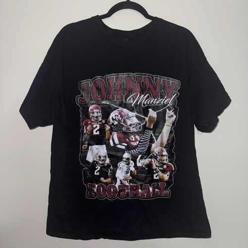Vintage 90s Retro Graphic Style Johnny Manziel Herren T-Shirt Gr. XL NCAA Texas AM
