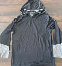 Under Armour Men UA Heatgear Sports Performance Gym Steel Tech Black Hoody