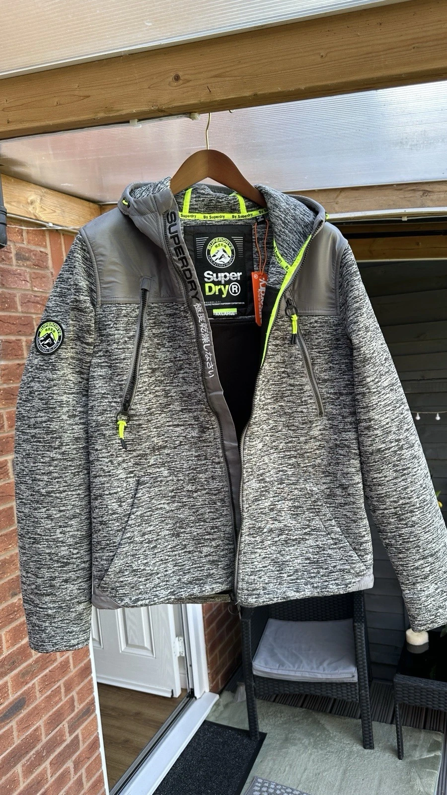 SUPERDRY MEN ZIPHOOD STORM JACKET XXL 2XL GREY NEW