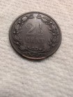 Lot of 2 Netherland Coins, 1877 2 1/2 Cent, 1892 1 Cent, both Bronze and VF. — photo 4